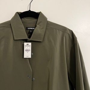 Express Olive Green Dress Shirt